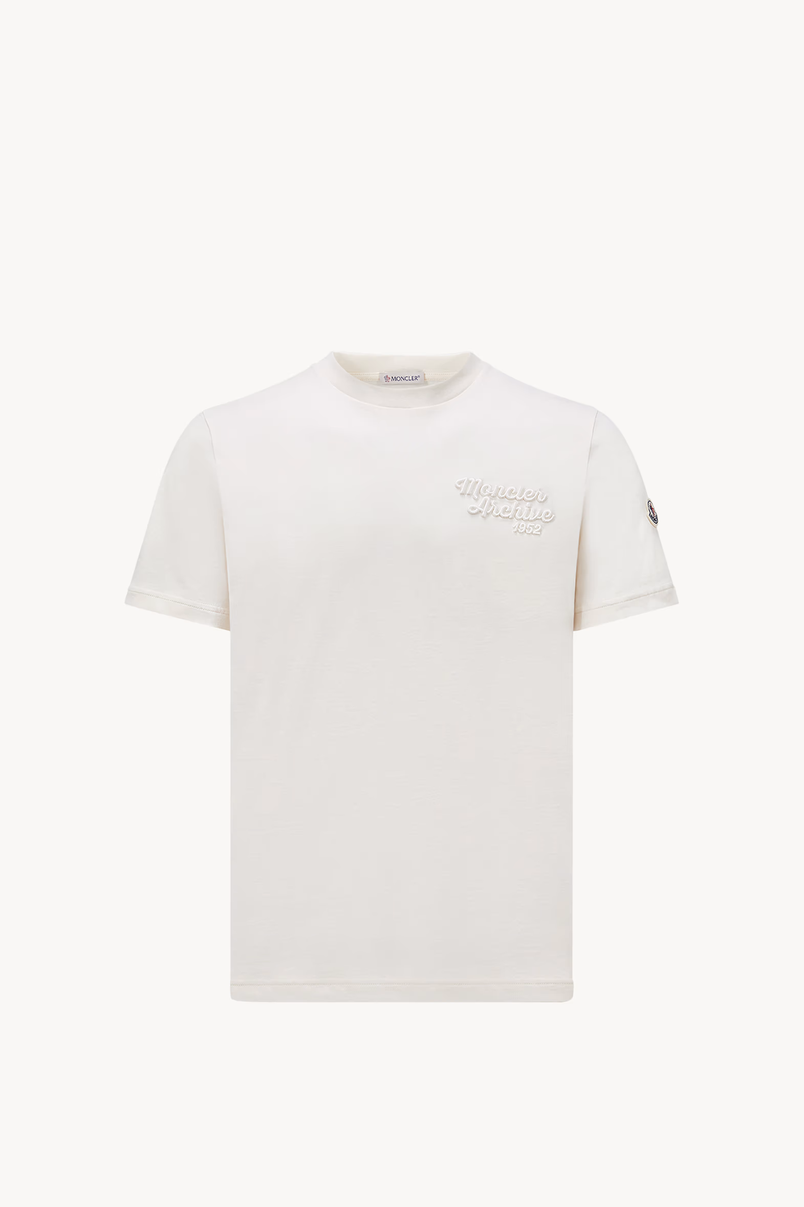 T-shirt en coton à logo brodé Hommes Blanc Moncler 2
